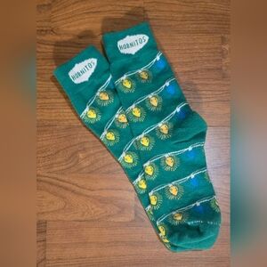 Green Socks with Festive Lights